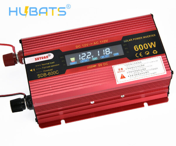 SDB600C(3)_副本 600W Portable Car LCD Power Inverter DC 12V/24V to AC 110V Converter With US Socket - Image 3