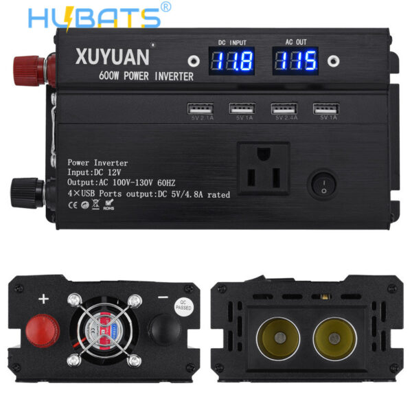 SDL600B1 US Car LED Power Inverter 600W DC 12V Or 24V to AC 110V Car Charger Converter - Image 1