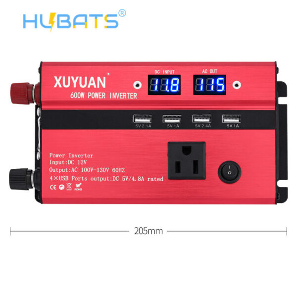 US Portable Car LED Power Inverter 600W DC 12V Or 24V to AC 110V Charger Converter - Image 2