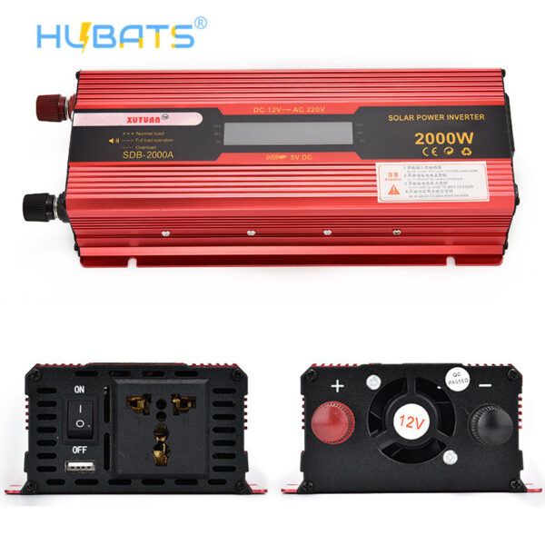 SDB2000A1 2000W Car Portable LCD Power Inverter DC 12V To AC 220V Car Charger With EU Plug - Image 1