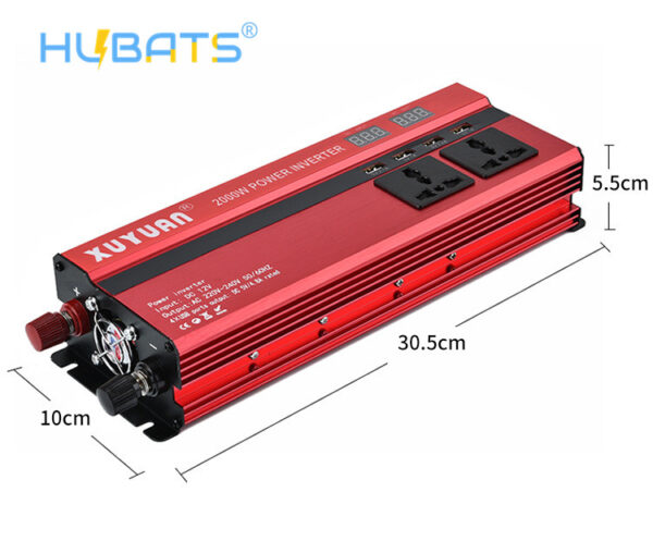 SEL2000R2 2000W Car Portable LED Power Inverter DC 12V To AC 220V Converter With EU Plug 4 USB - Image 2