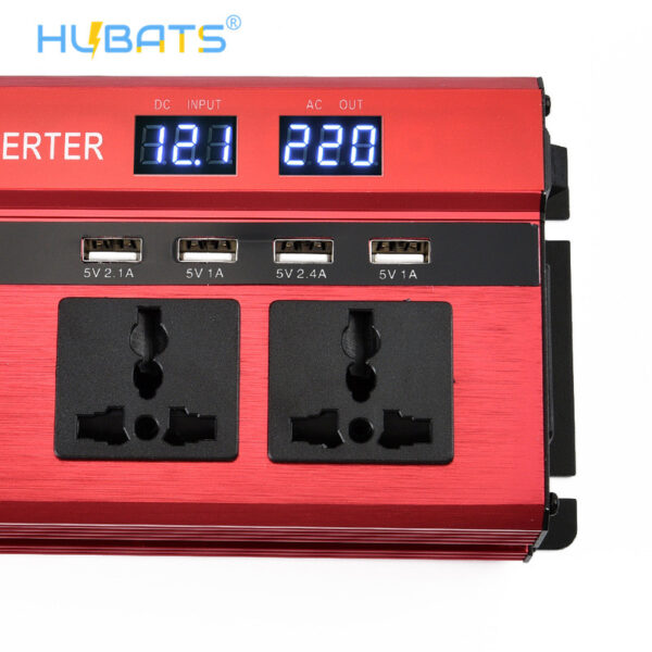 SEL2000R4 2000W Car Portable LED Power Inverter DC 12V To AC 220V Converter With EU Plug 4 USB - Image 4