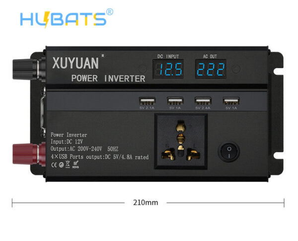 SEL600B1 600W Car LED Power Inverter DC 12V To AC 220V Modified Sine Wave Converter Charger - Image 2