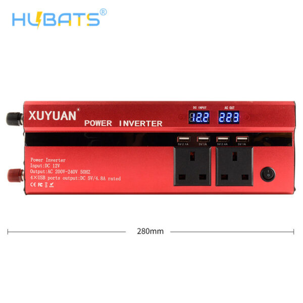 SUK2000R2 UK 2000W Car Portable LED Solar Inverter DC 12V To AC 220V Modified Sine Wave Inverter Converter - Image 2