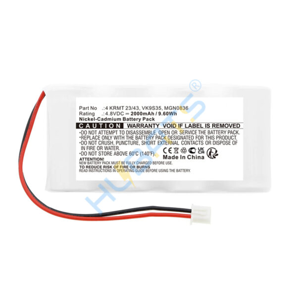 4.8v 2000mAh Ni-CD SC 2Ah 4.8 Volts rechargeable battery for SAFT 804284N Emergency Light - Image 3