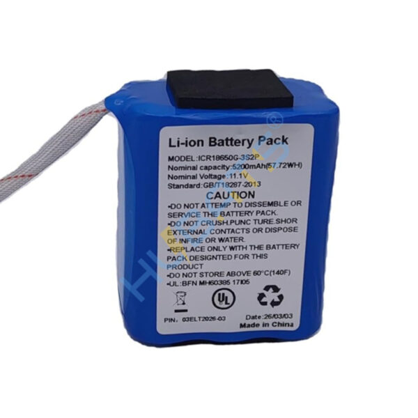 PTK199030052 ICR18650-3S2P 5200mAh 11.1V 5.2AH Battery for LED light Stage Lighting - Image 2